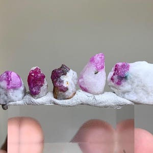 Pink Ruby Crystals On Matrix lot From Afghanistan - Small Rough Ruby Stones