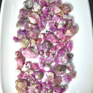 Rough Pink Ruby Crystals Lot – Jewelry Making Supply - purple pinkish Stones , Madagascar