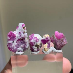 Pink Ruby Crystals On Matrix lot From Afghanistan - Small Rough Ruby Stones