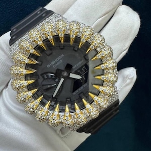Iced Out Moissanite Casio Watch: Custom Bust Down Unisex Timepiece