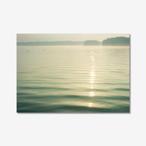 Tranquil Lake Wall Art - Sunlight on Water and Mist | Home Decor Art Print