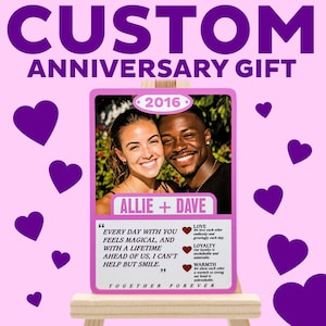 Custom Anniversary Card - Personalized Anniversary Gifts - Anniversary Gift - Gift for Him - Gift for Her - Vday Gift - Valentine&#39;s Day