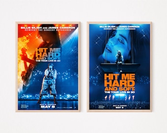 Billie Eilish, Hit Me Hard And Soft, Pósters de cine de la gira, Impresiones 2026, Arte mural con temática musical, Idea de regalo, Juego de 2, A2 A3 A4 8x10 5x7 pulgadas