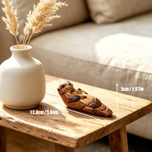 Familjefigur av havsutter, trädekoration med havsdjur, hylldekoration för uttermamma och bebis, Montessori-naturleksak, present till marinälskare bild 2