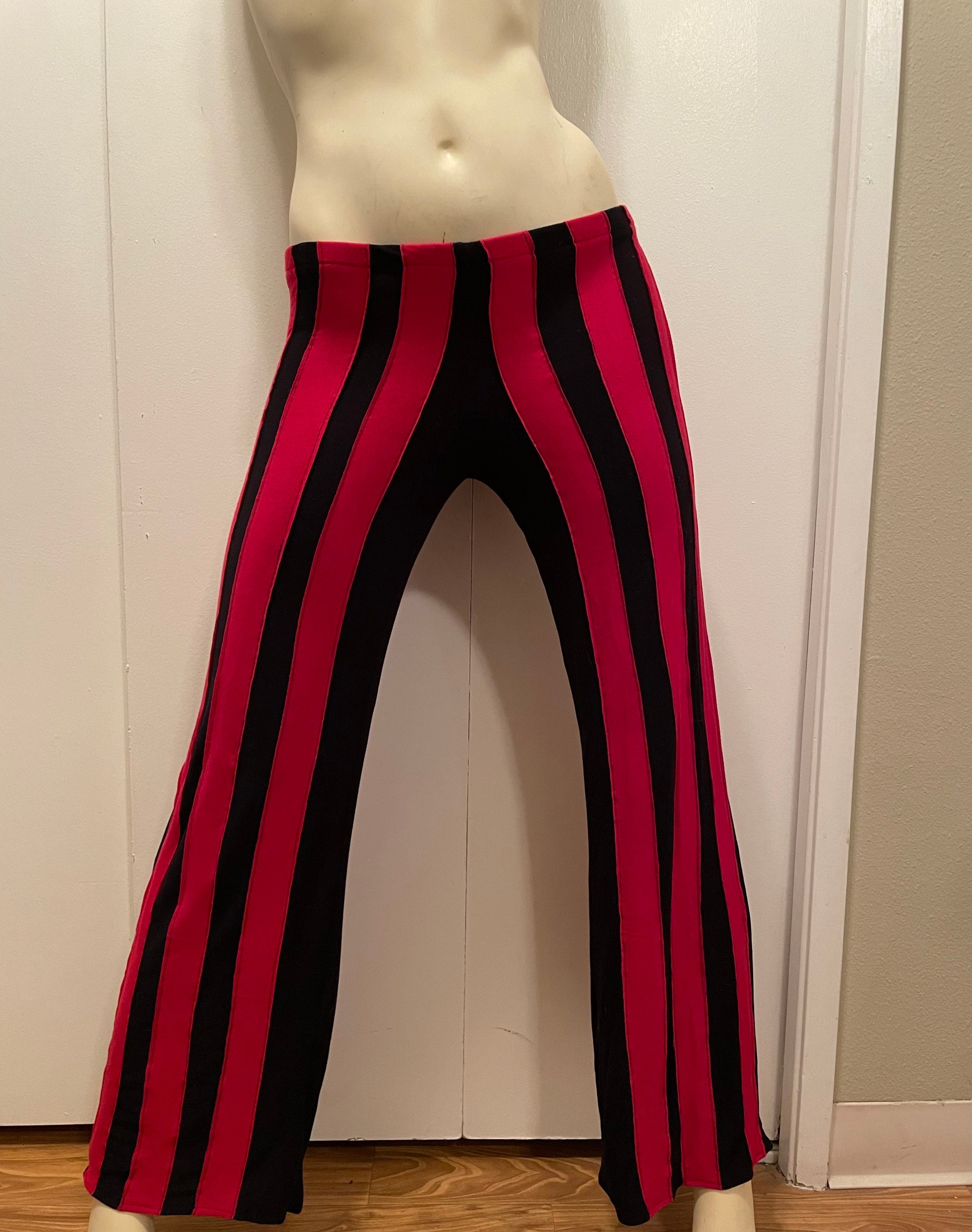 Red and Black Striped Pants - Etsy