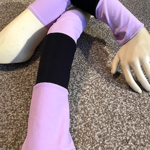 Black & Violet Patch Arm Warmers - Gothic Arm Warmers - Steampunk - Halloween - Winter