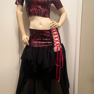 Blood Splatter Wasteland Costume - Corset Skirt - Gothic Outfit- Apocalyptic Outfit - Halloween Costume - Wasteland Clothing