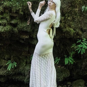 Winter Dress - Mermaid Dress - Steampunk Gothic Dress - Halloween Dress - Wedding Dress - Lace Gown