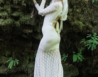 Winter Dress - Mermaid Dress - Steampunk Gothic Dress - Halloween Dress - Wedding Dress - Lace Gown