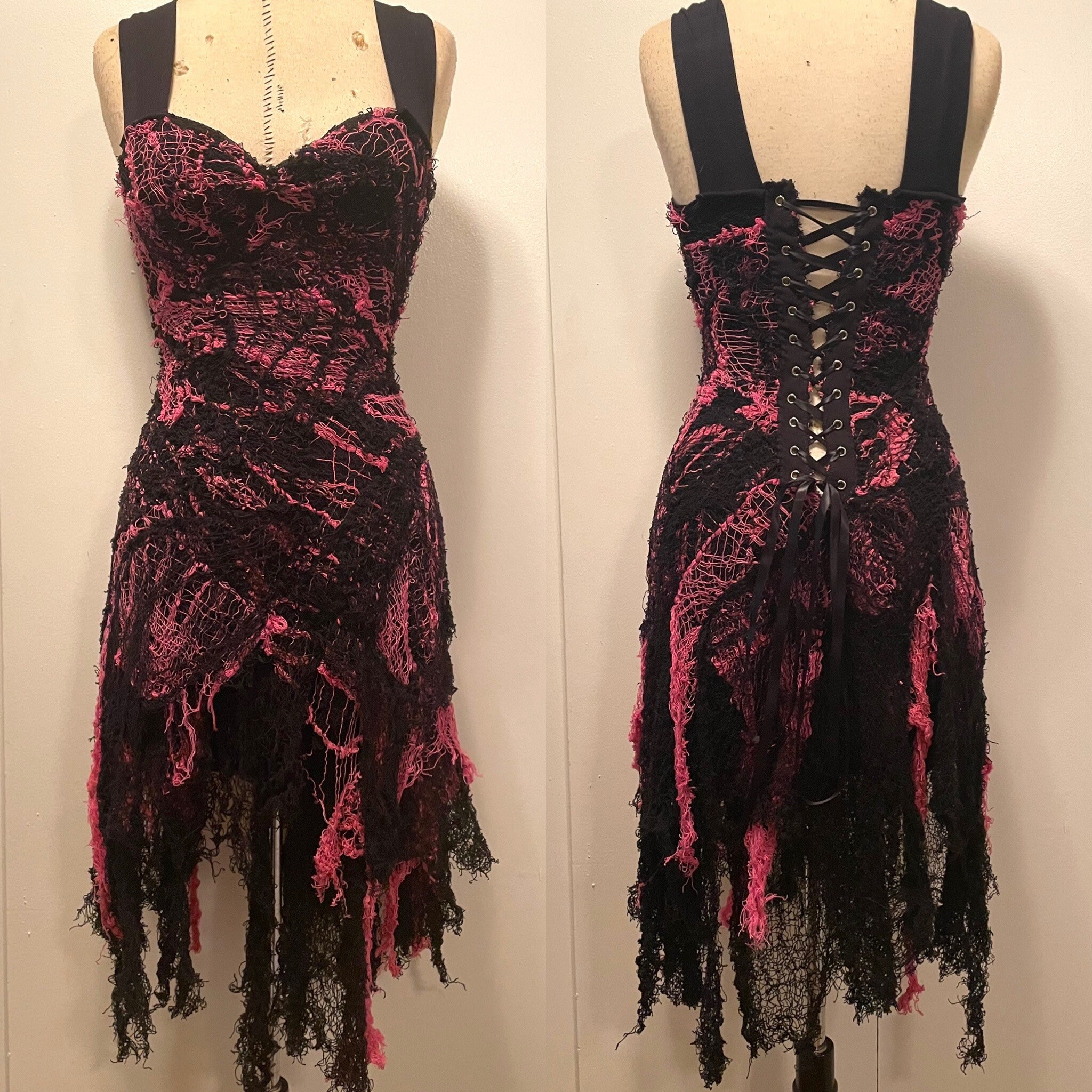Cherry Red Spider Webb Dress 