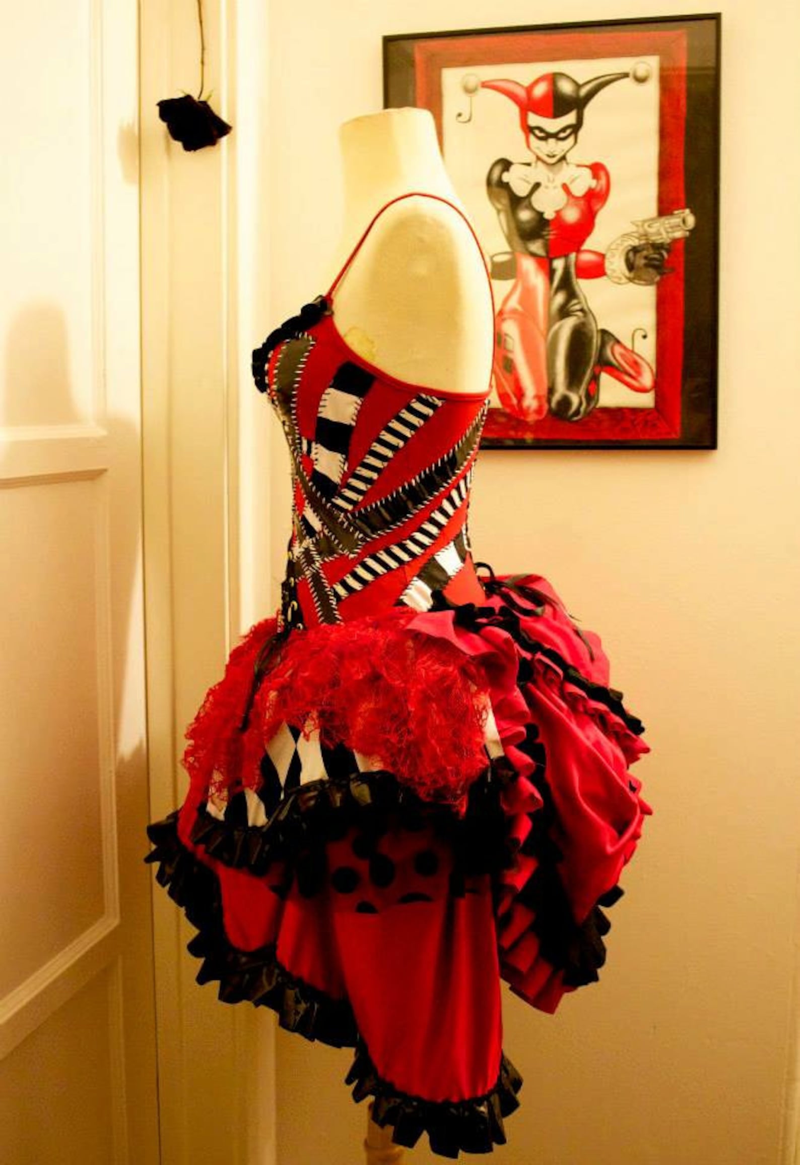 Harley Quinn Dress Cosplay Corset Dress Made to Order Etsy
