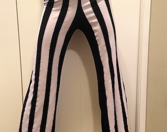 Womens Pants - Steampunk Pants - Gothic Striped Pants - Black and Pale Purple Striped Pants - Beetle Pants - Halloween Costume