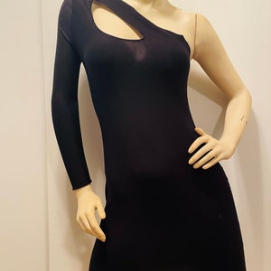 Whisper One Sleeve Dress - Apocalyptic Dress - Little Black Dress  - Gothic Dress