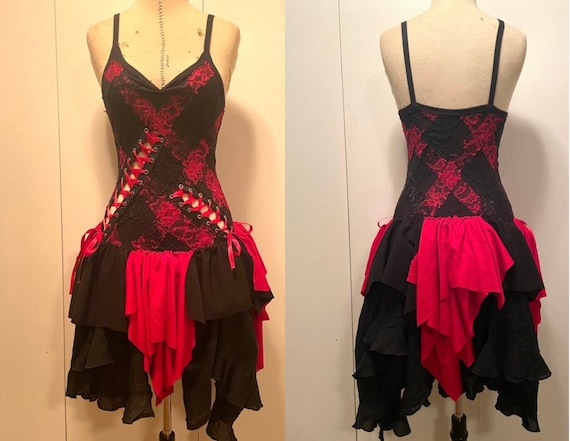 Black & Red Corset Doll - Halloween Costume - Corset Dress - Gothic Outfit -Whimsical
