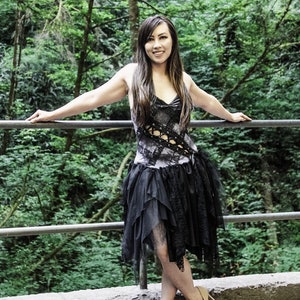Gothic Dress - Halloween Costume - Gray Smoke Dress - Witch