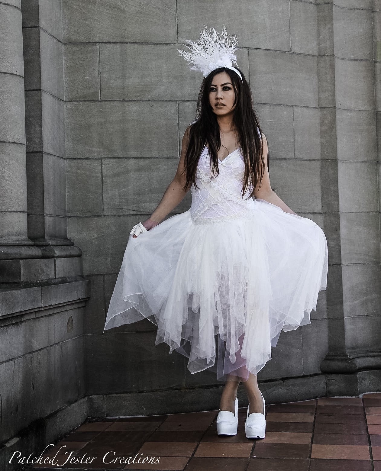 White corset dress halloween sales