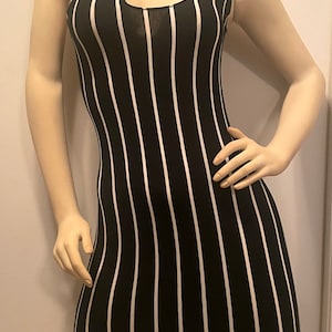 Whisper Striped Sleeveless Dress - Apocalyptic Dress - Little Black Dress  - Gothic Dress