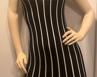 Whisper Striped Sleeveless Dress - Apocalyptic Dress - Little Black Dress  - Gothic Dress