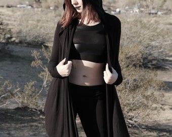 Whisper Cardigan Coat - Jas met capuchon - Postapocalyptische jas - Steampunk jas - Winterjas met capuchon