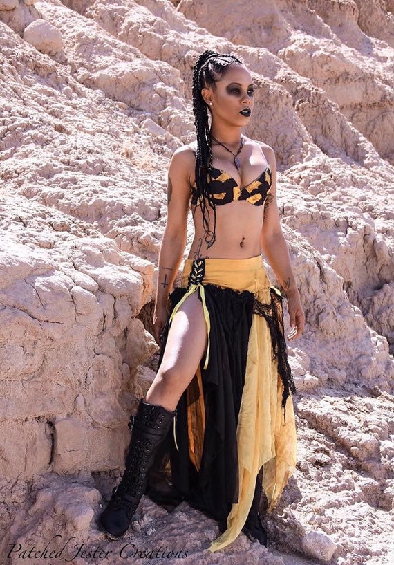Wasteland Costume Corset Skirt Gothic Outfit Apocalyptic Outfit Hand Dyed  Black and Yellow Wasteland Clothing -  Canada