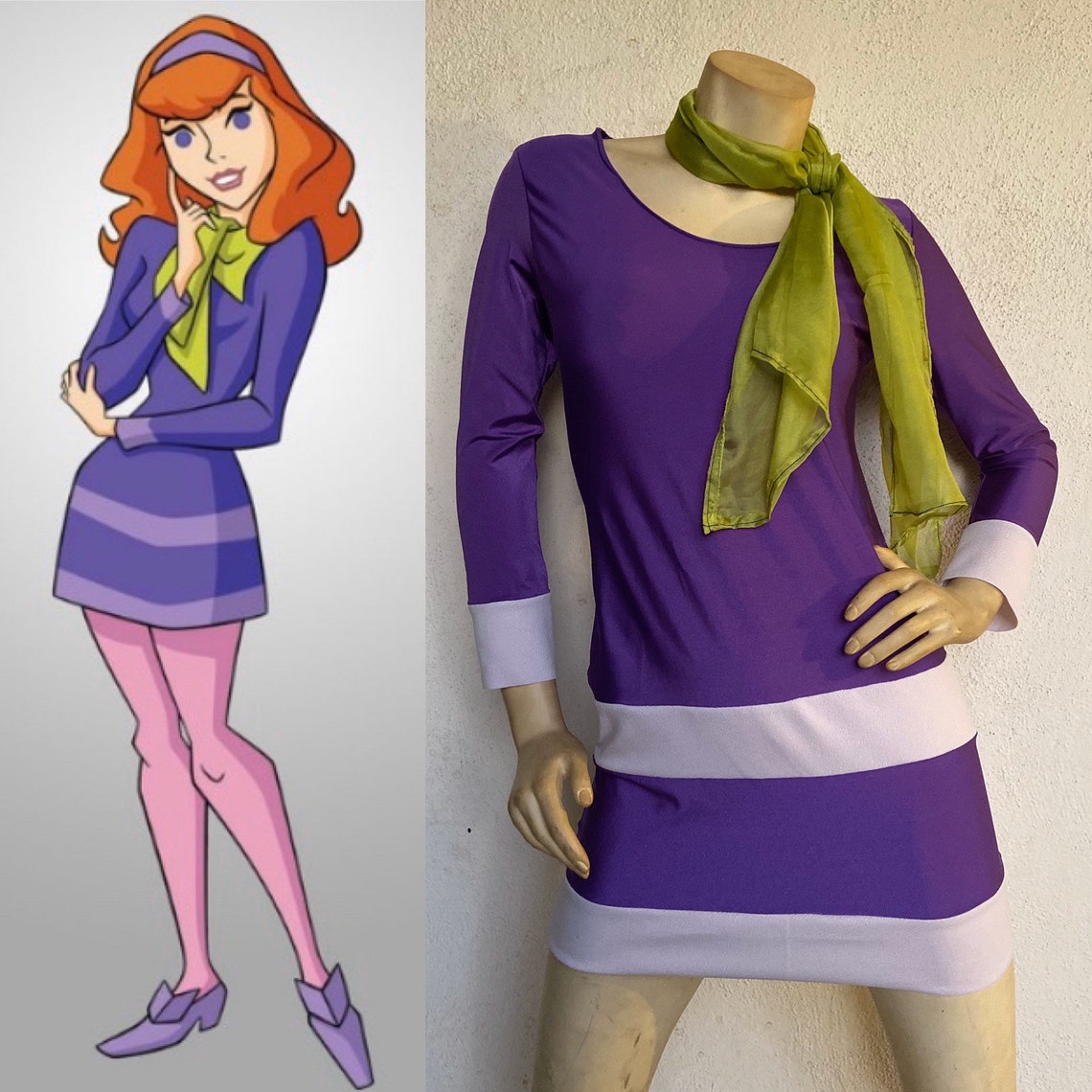 Scooby Doo Daphne Dress Halloween Costume Cosplay Made Etsy