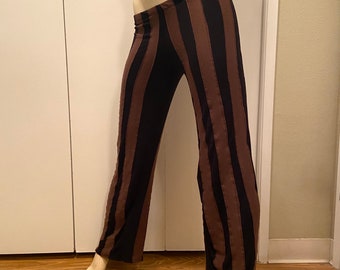 Womens Pants - Steampunk Pants - Gothic Striped Pants - Black and Brown Striped Pants -  Pants - Halloween Costume