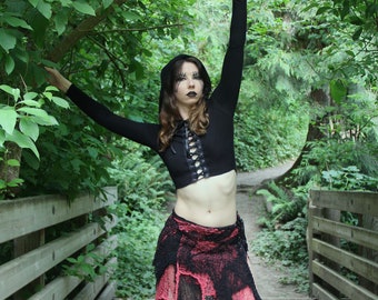 Whisper Corset Top - Hooded Jacket - Postapocalyptic - Steampunk Hooded  - Winter Hooded Jacket