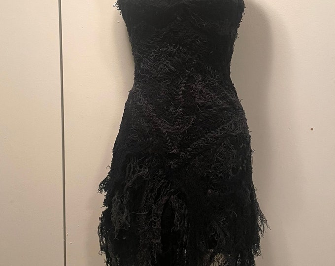 Gothic spider bow frilly strap dress