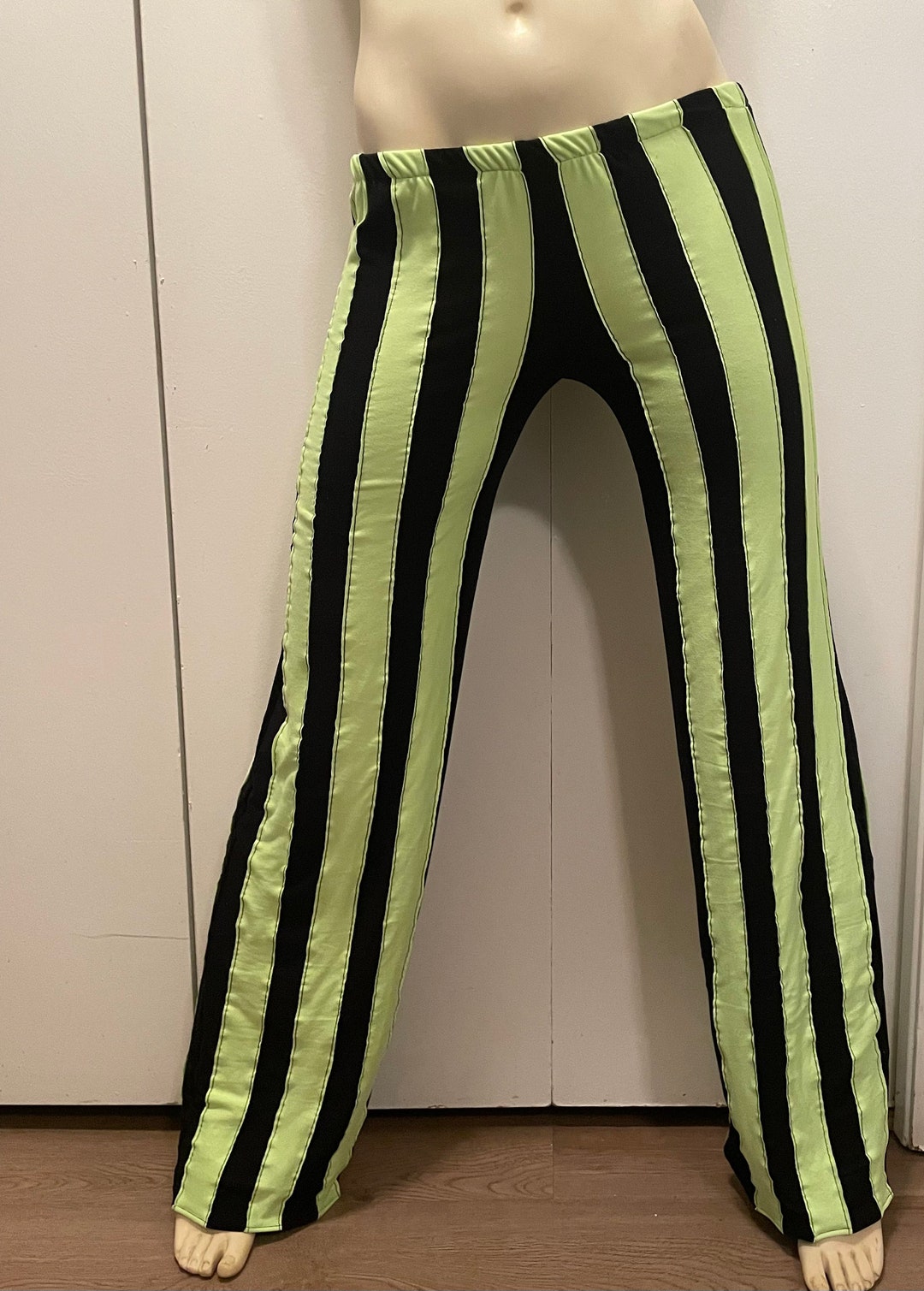 Womens Pants Steampunk Pants Gothic Striped Pants Black and