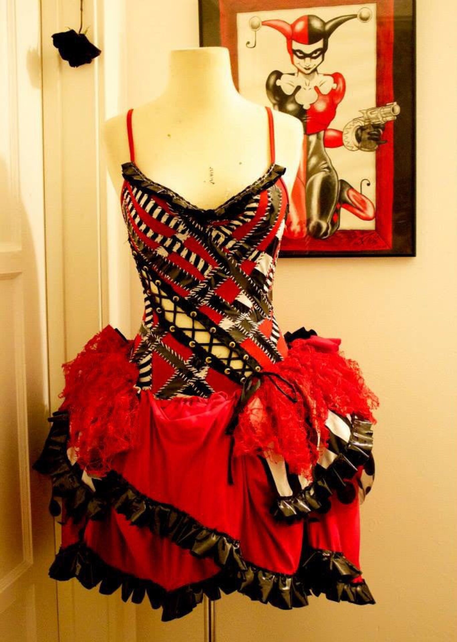 Harley Quinn Dress Cosplay Corset Dress Made to Order Etsy
