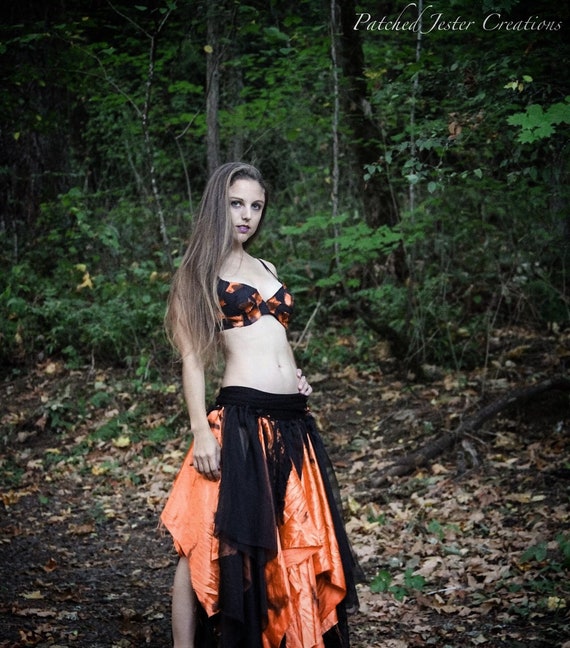 Wasteland Costume Corset Skirt Gothic Outfit Apocalyptic Outfit Hand Dyed  Black and Orange -  Canada