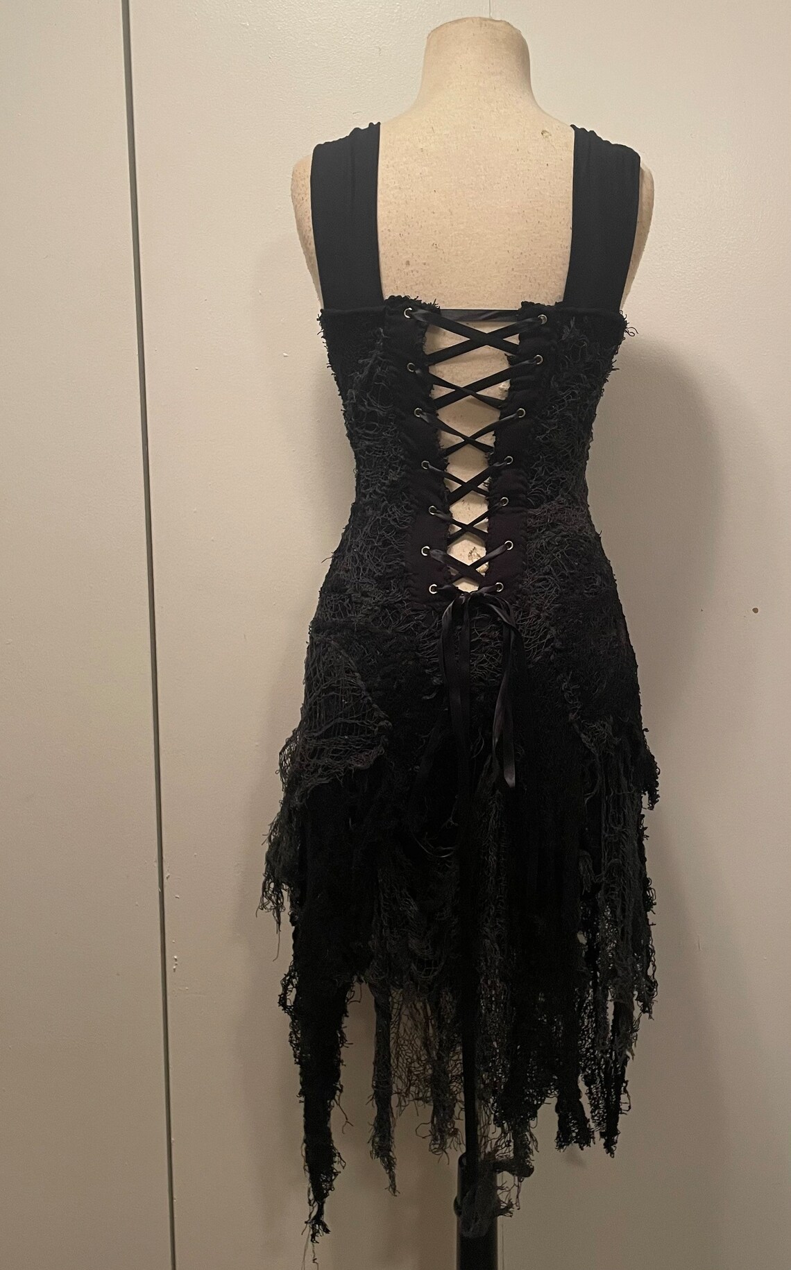 Gothic Dress with Flocked Spider Web 8497 main image 1