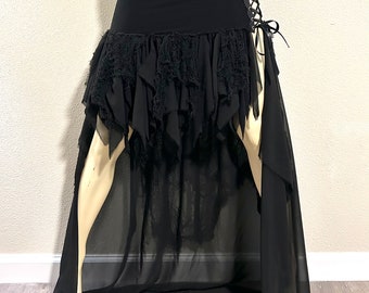 Wasteland Costume - Corset Skirt - Gothic - Apocalyptic Skirt - Black - Halloween Costume - Wasteland Clothing