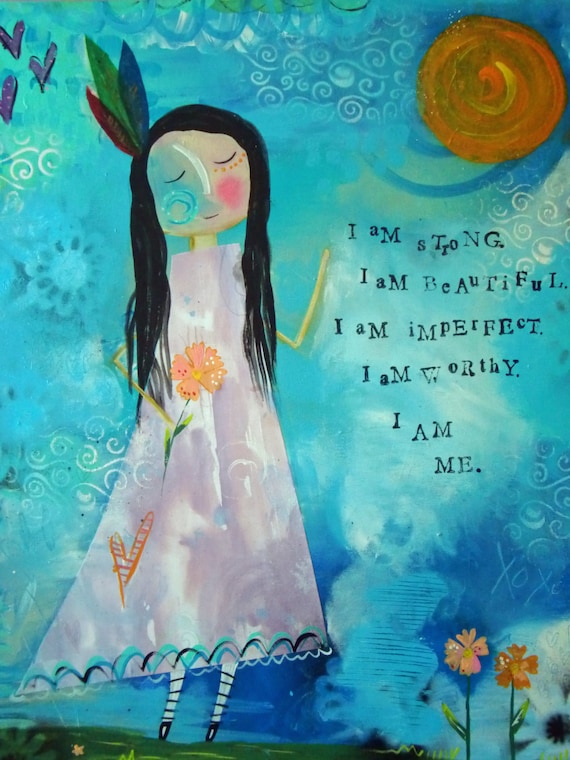 I AM ME - An Inspirational, Girl Power, Self Worth, Feminist Wall Art