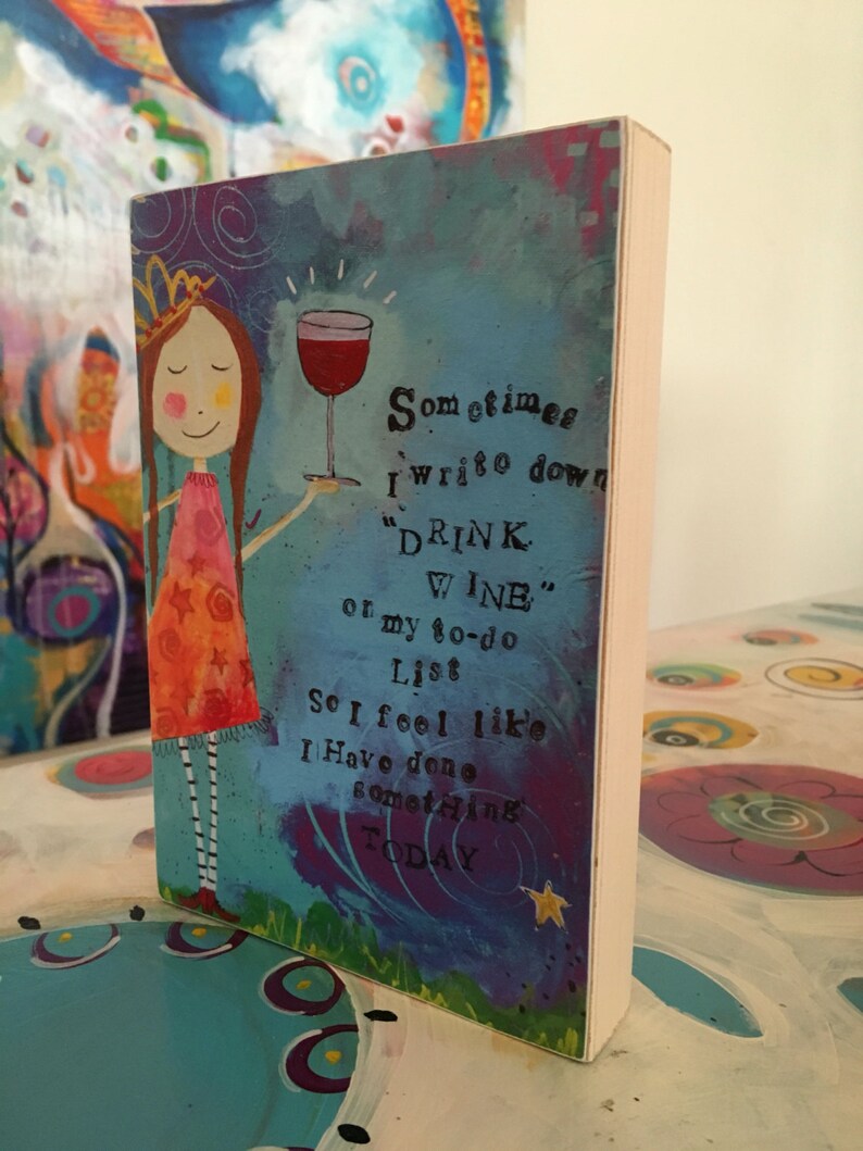 funny wine girl art makes great gift for friend Art Block