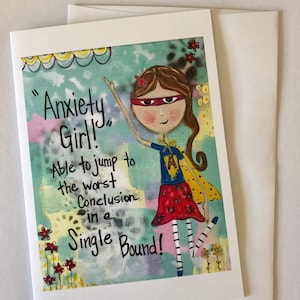 Funny Card - Anxiety Girl