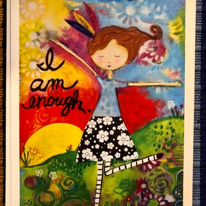 Inspirational I am Enough Greeting card, Girls card, Card for Girl image 3