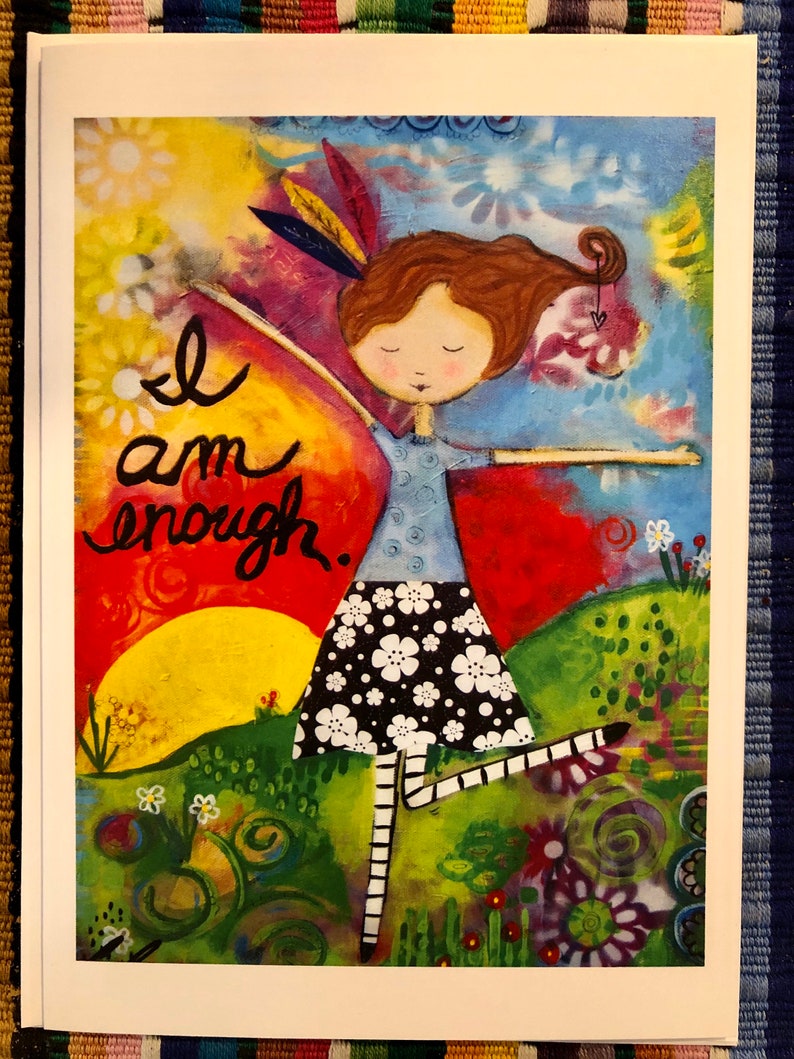 Inspirational I am Enough Greeting card, Girls card, Card for Girl image 3