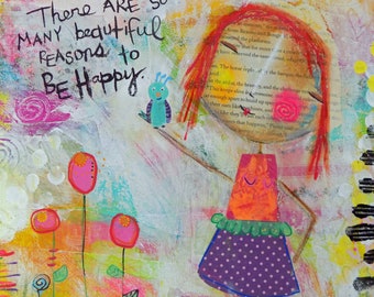 So Many Reasons To Be Happy Inspirational Uplifting Girl Power Art Print