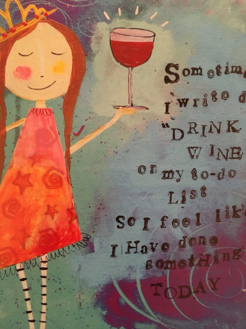 funny wine girl art makes great gift for friend Art Block