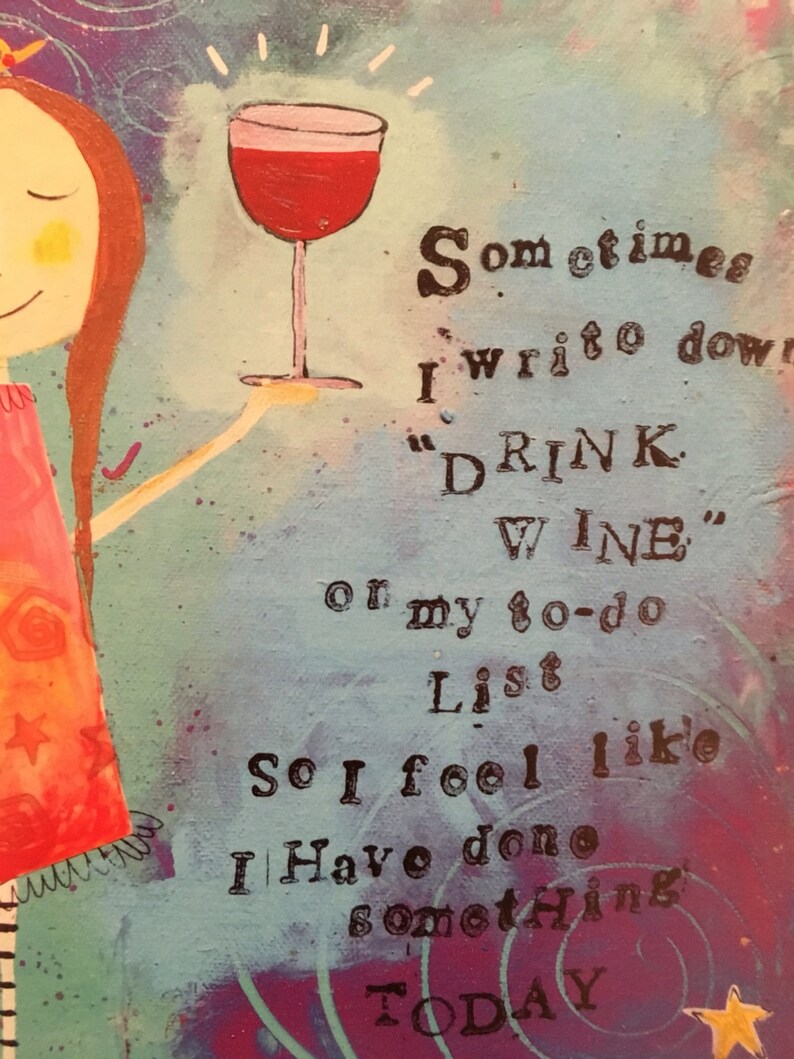 funny wine girl art makes great gift for friend Art Block