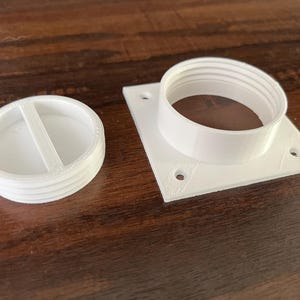 Door Port for Exhaust Vent Hose (2.5in / 63mm) Installation Kit, White, Pack of 2