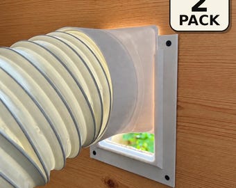 Kit de puerto de ventilación de aire acondicionado portátil para puerta o pared, adaptador de manguera de escape de 5 pulgadas, acoplador deslizante extraíble, rosca en sentido antihorario, paquete de 2