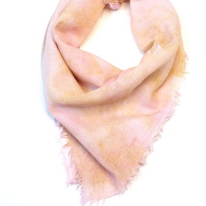 Pink and Gold Bandana, Square Cotton Scarf, Pink Bandana, Woman&#39;s Bandana, Soft Bandana, Neck Scarf, Earthtone Bandana, Travel Scarf, Pastel