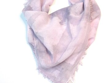 Dusty Lavender Scarf, 26" Square, Hand Painted Cotton Bandana