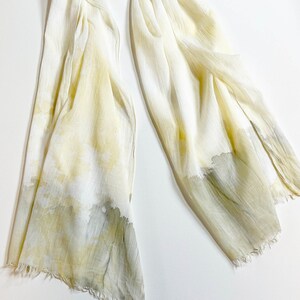 Yellow and Gray Summer Scarf, Yellow Scarf, Artistic Scarf, Hand Painted Scarf, Oblong Scarf, Beach Scarf, Lightweight Scarf, Cotton Scarf