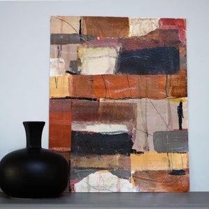 Southwest Original Painting, New Mexico Landscape, Desert Colors Art, Earth Tone Artwork, Earthy Abstract Painting, New Mexico Gift, 11x14