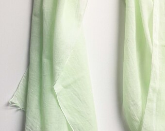Lime Green Cotton Scarf, Lightweight Beach Wrap, Hand Painted