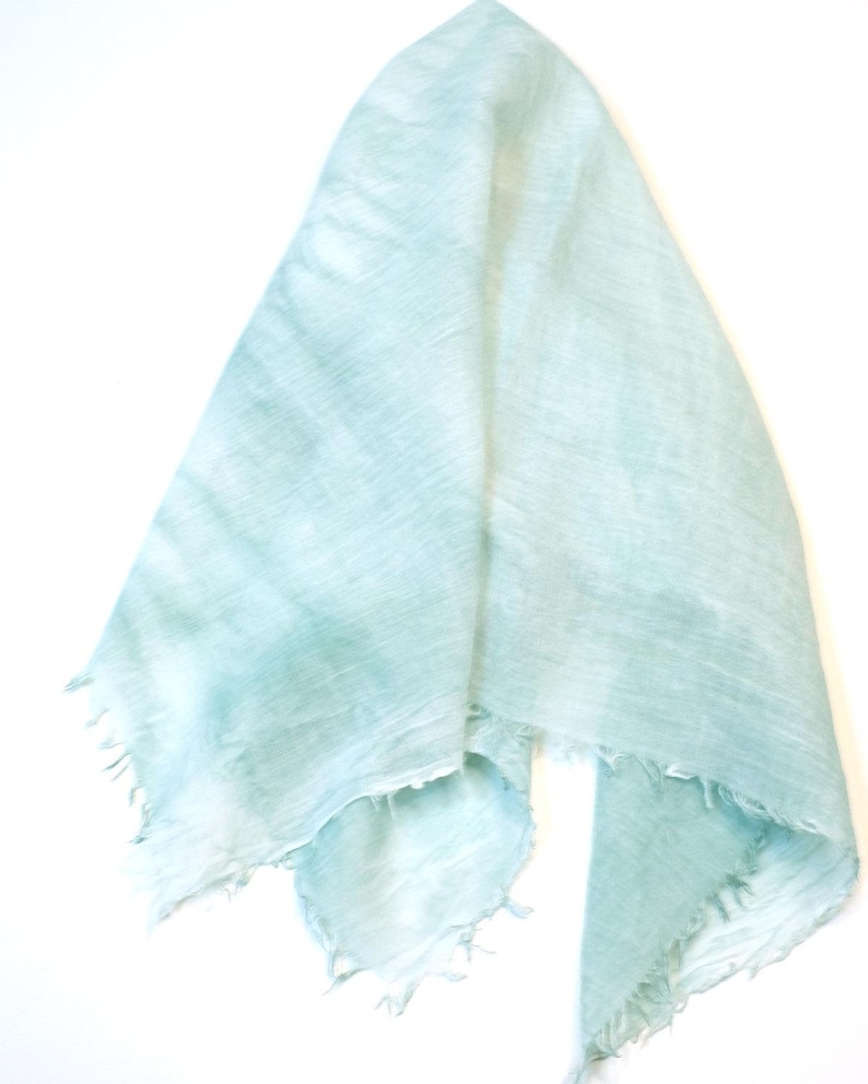 teal green square cotton bandana