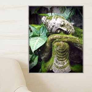 Yoga Art, Meditation Altar, 11x14 Spiritual Photography, Bali Garden, Buddha Art, Garden Sculpture Art, Yoga Studio Decor, Yoga Artwork image 4